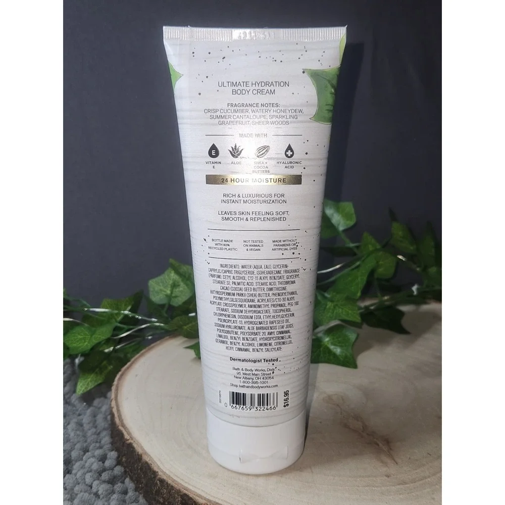 New Bath & Body Works Cucumber Melon Ultimate Hydration Body Cream 8 oz